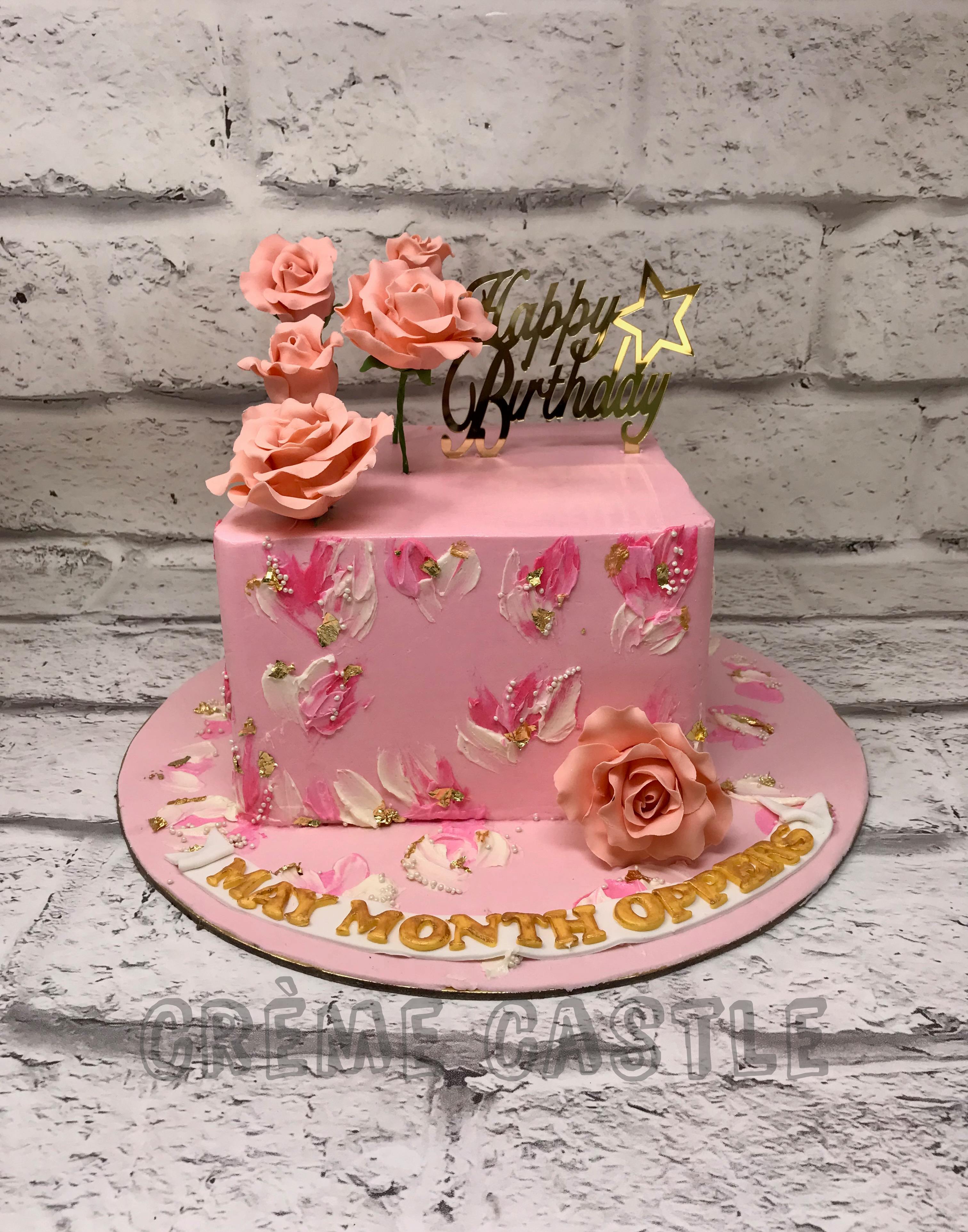 Tiny's Pink Floral Birthday Cake 🌸... - Maria Dean Cakes | Facebook