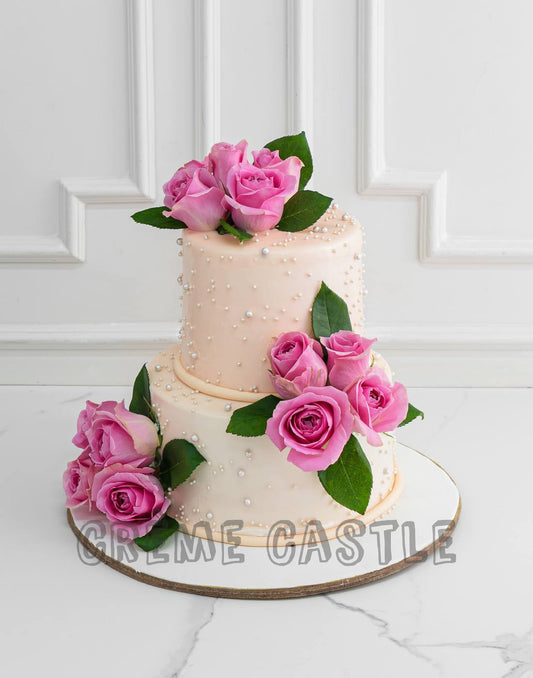 Rose Wedding Cake | Creme Castle