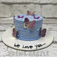 Butterfly Theme Cake in Blue by Creme Castle