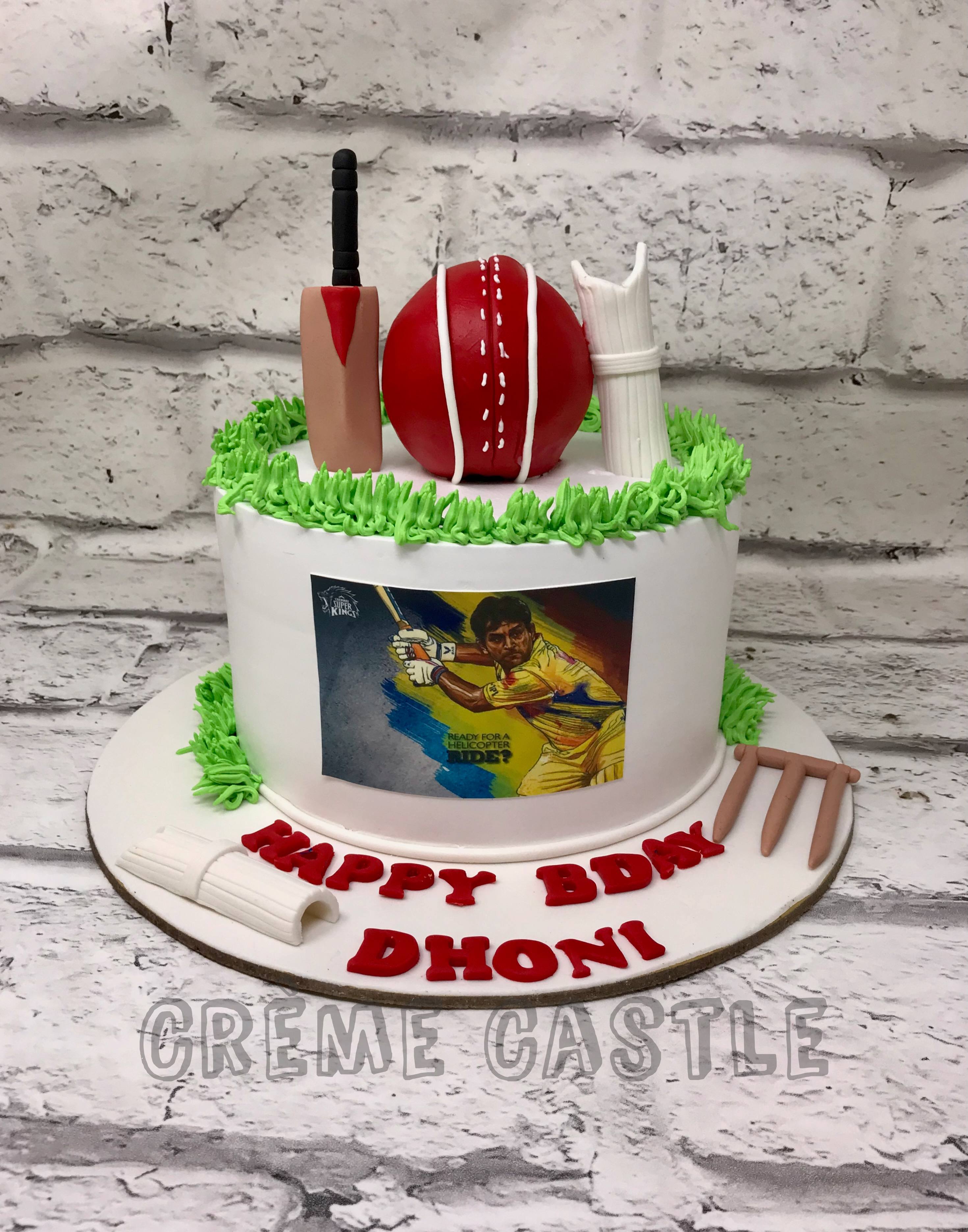 Buy Personalised Square Cricket Cake Online | Chef Bakers