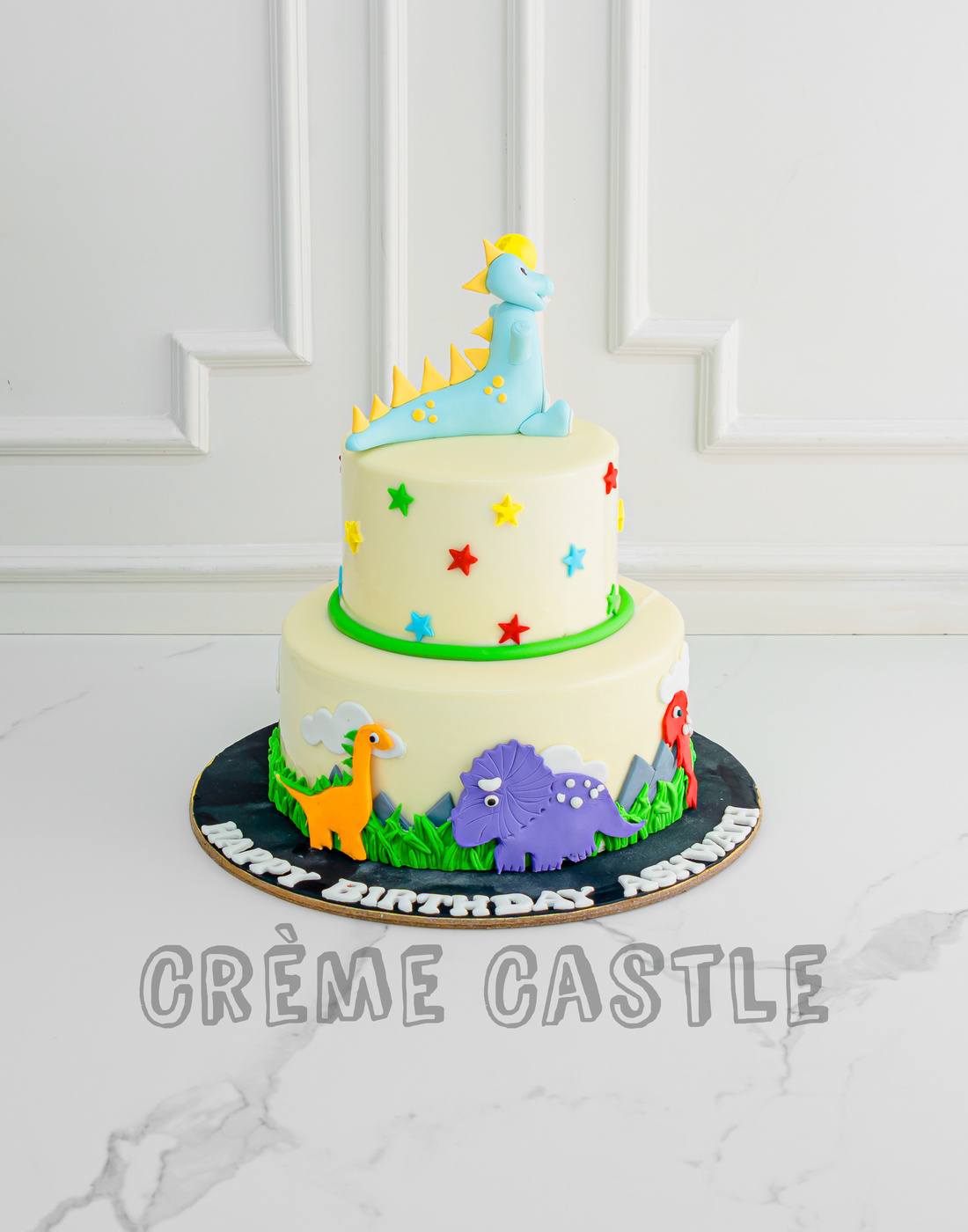 Dinosaur Theme Cake with Baby Dino by Creme Castle