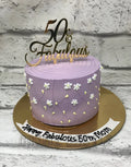 Purple Minimal Floral Cake