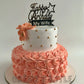 1st birthday Cake for Girl in Peach by Creme Castle