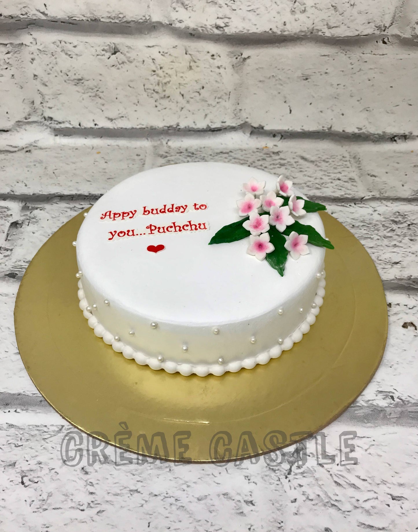 Minimal Cherry Blossom Cake