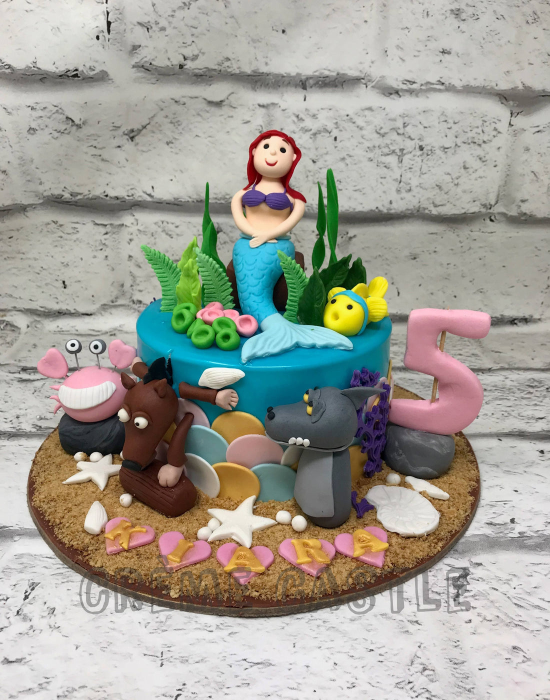 Mermaid Theme Cake with Animals by Creme Castle