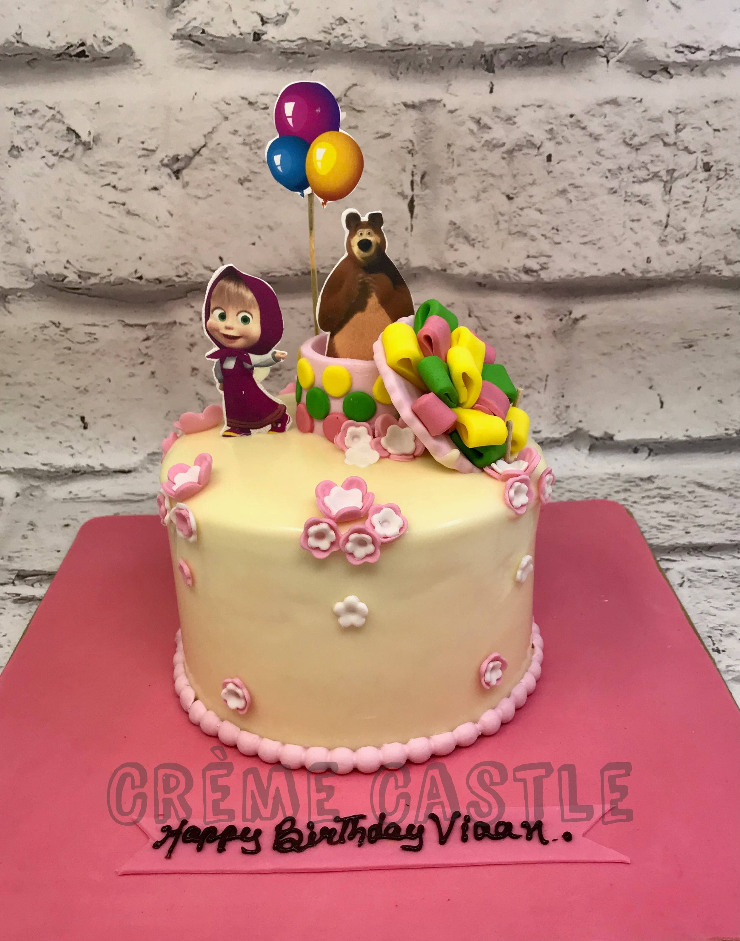 MASHA AND BEAR CAKE TOPPER HAPPY BIRTHDAY CARD CAKE DECORATION. | eBay