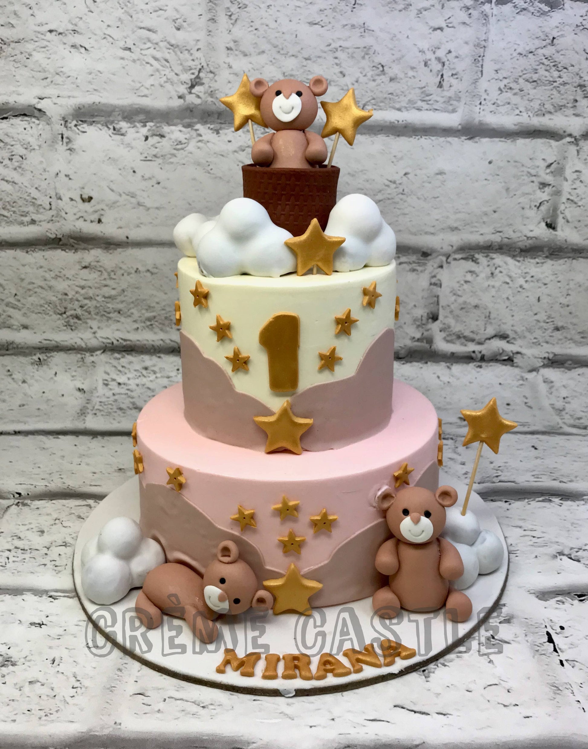 Teddy Buttercream Wrap Cake Creme Castle