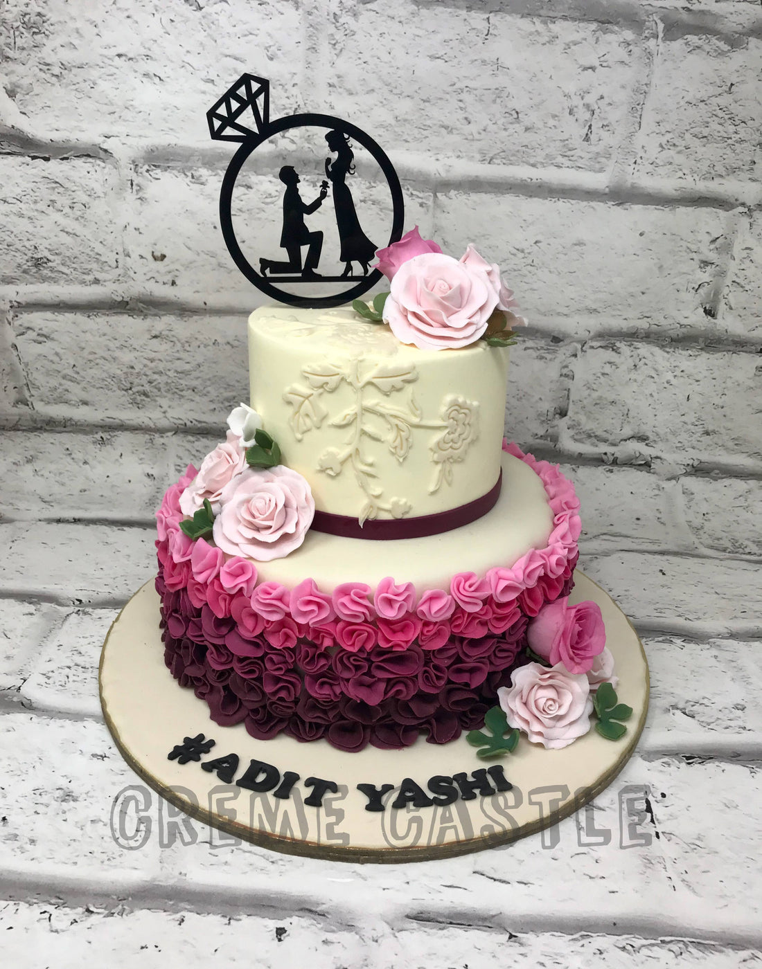 Rosy Wedding Cake