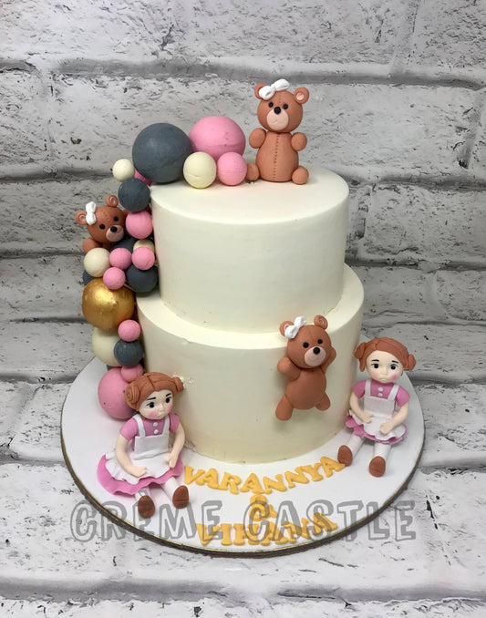 Twins Teddy Toy Cake