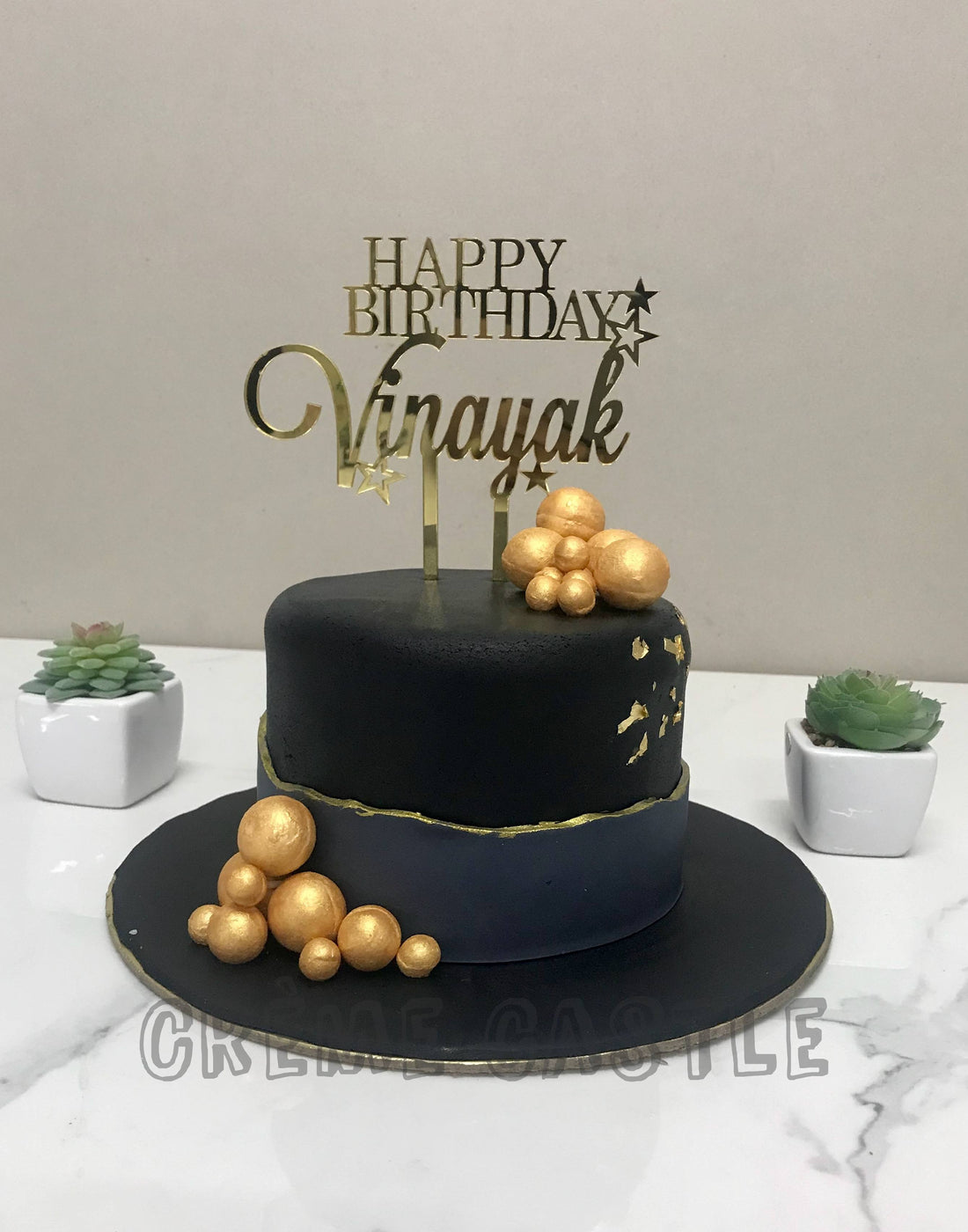 Black Gold Elegant Cake