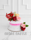 Pinkish Floral New Year's Cake