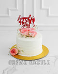 White Floral New Year's Cake