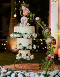 3 Tier Floral Chandelier Cake for Wedding