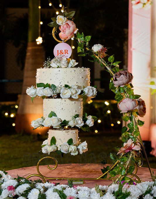 3 Tier Floral Chandelier Cake