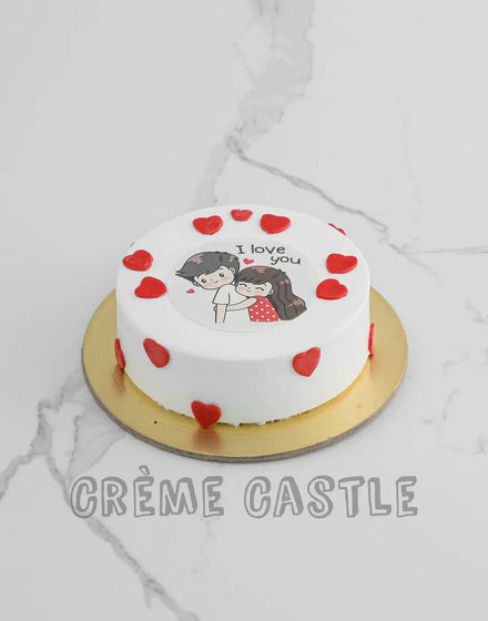 Cupid Couple Butterscotch Cake