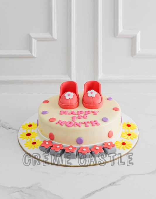 Pink baby Shoes Cake