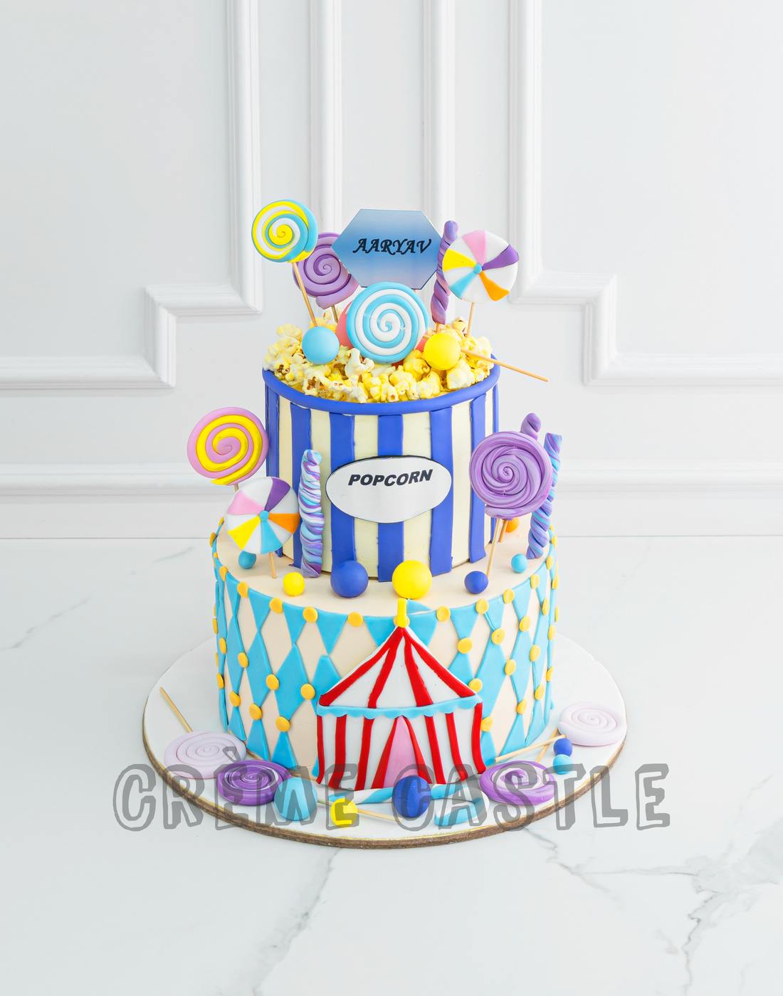 Carnival Tier Cake - Creme Castle