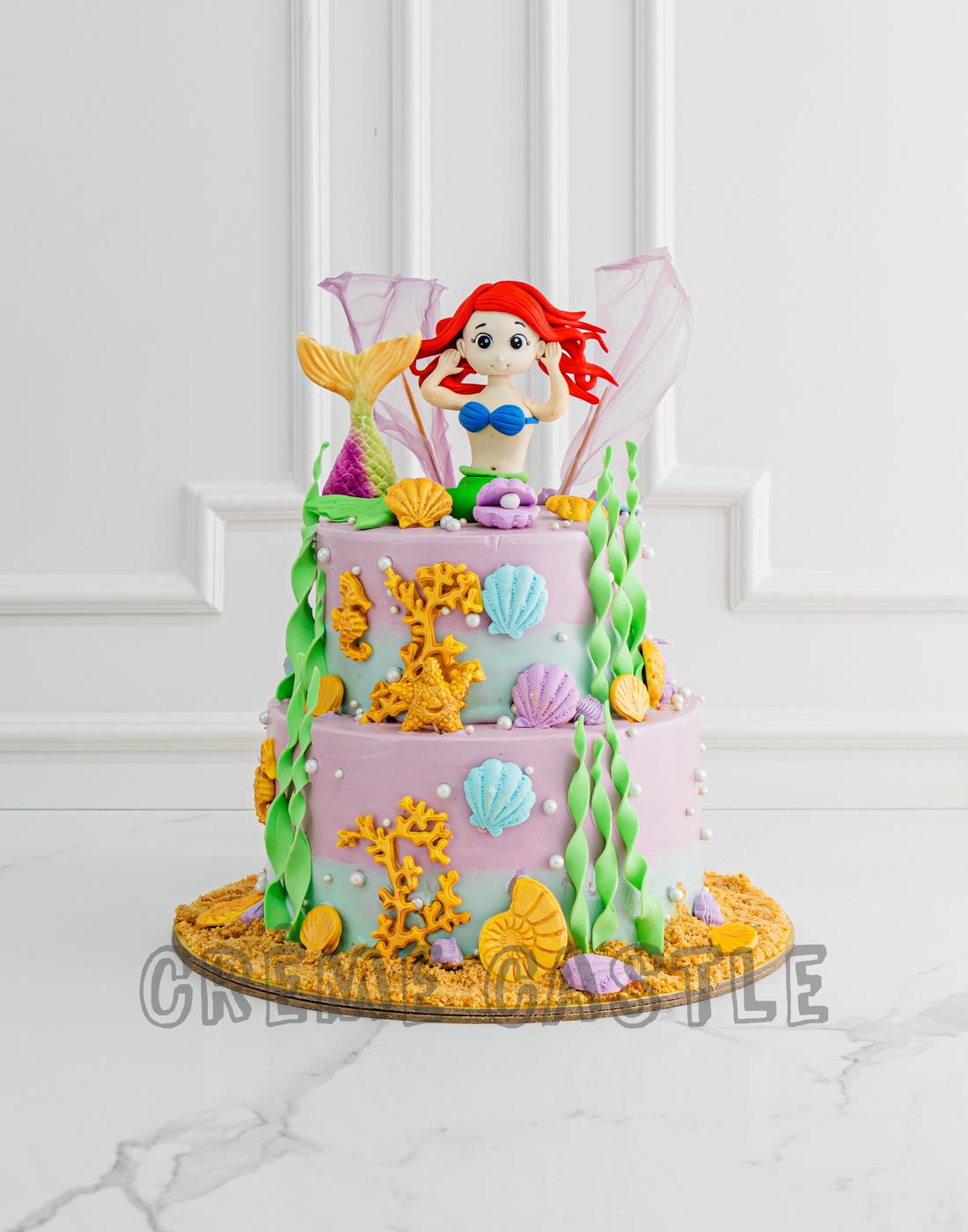 Mermaid Tier Cake - Creme Castle