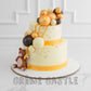 Teddy Golden Balloons Cake