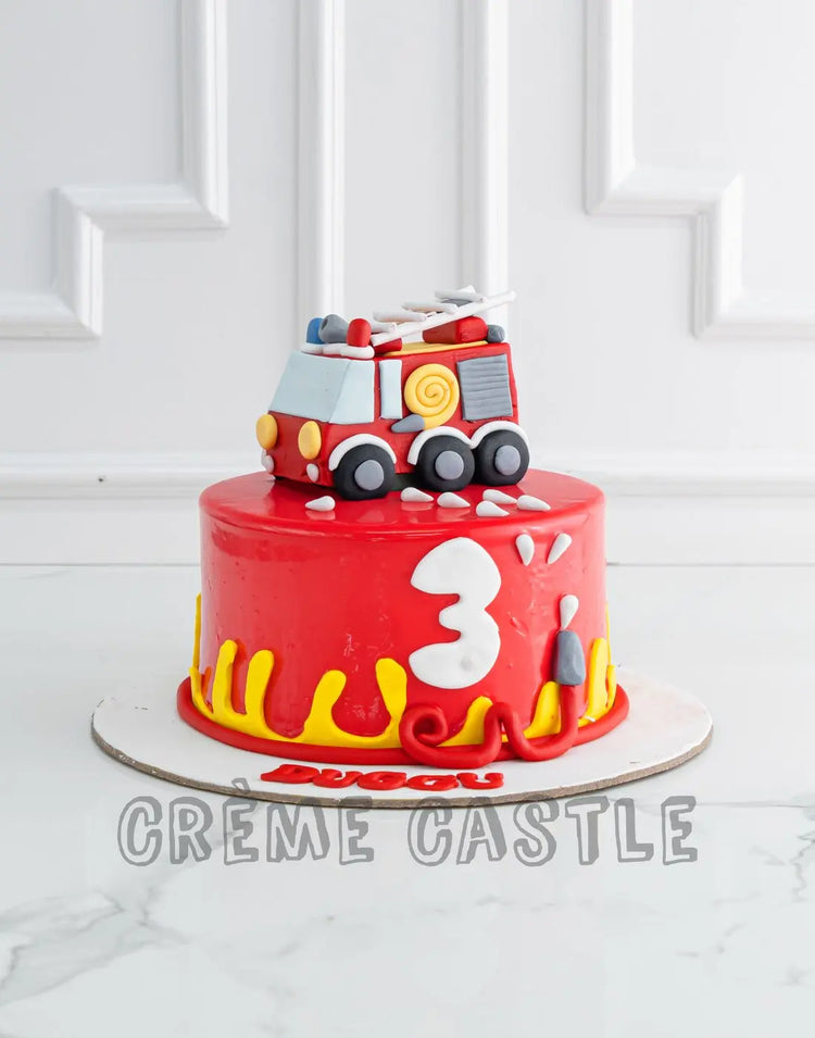 Fire Truck Theme Cake – Creme Castle