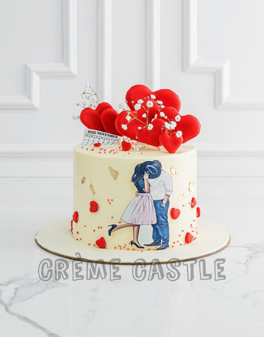 Kiss Couple Cupid Cake