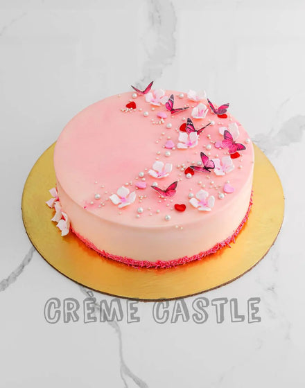 Pink Butterfly Girlfriend Cake