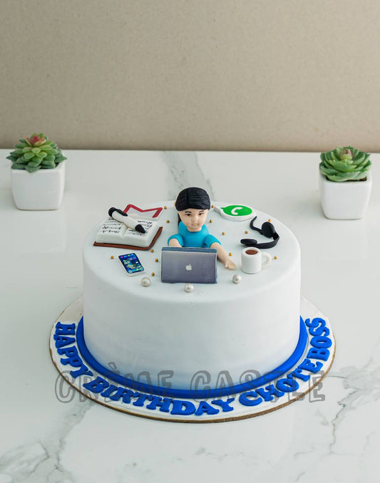 White Workaholic Cake