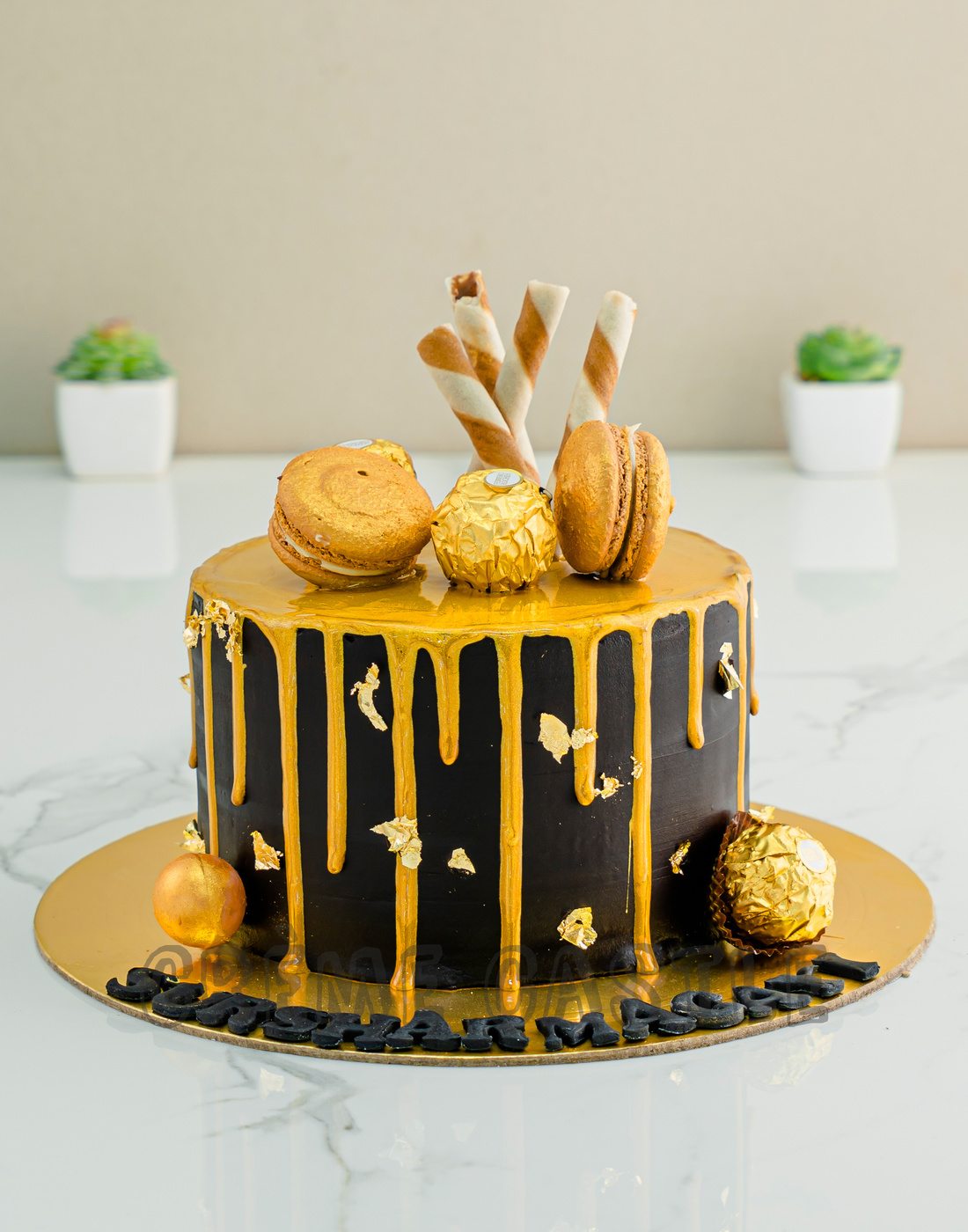 Gold Drip Chocolate Cake