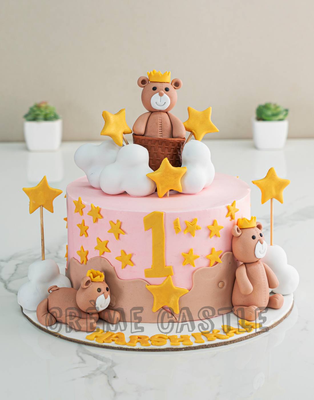 Pink Teddy Cloud Cake