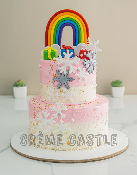 Pink Rainbow Cake | Creme Castle