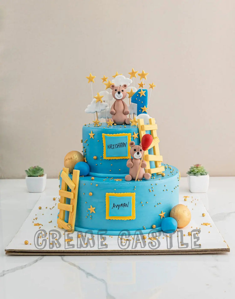 Ladder Cake Design Teddy Ladder Cake – Creme Castle
