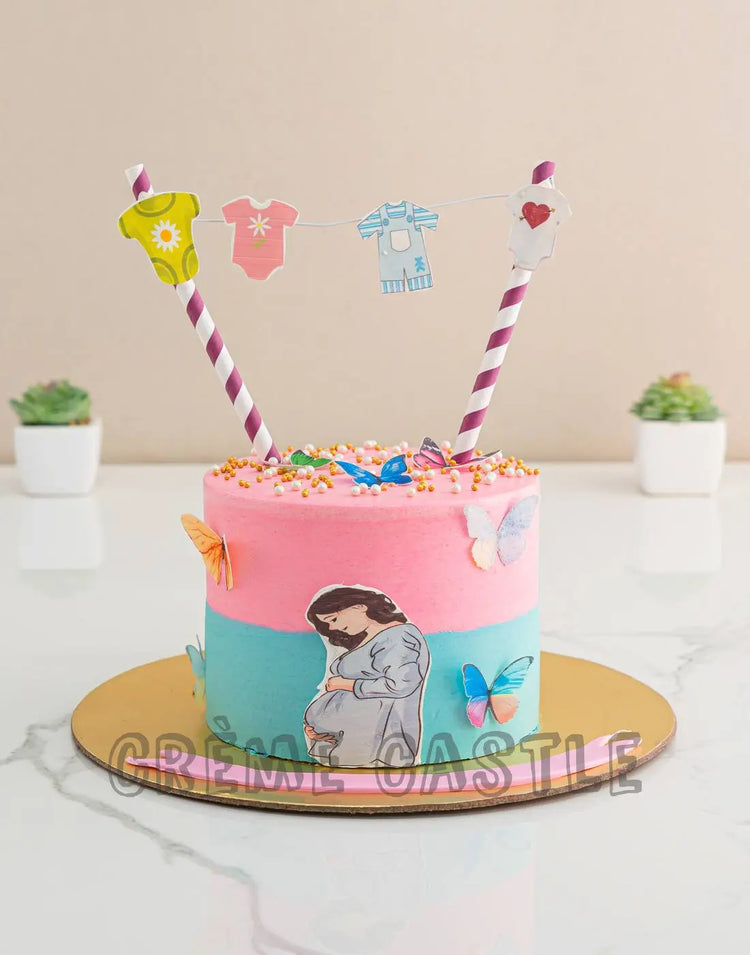 Mom TO be Cake Creme Castle