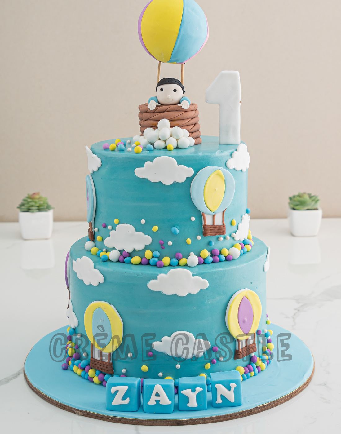 Boy Parachute Cake - Creme Castle