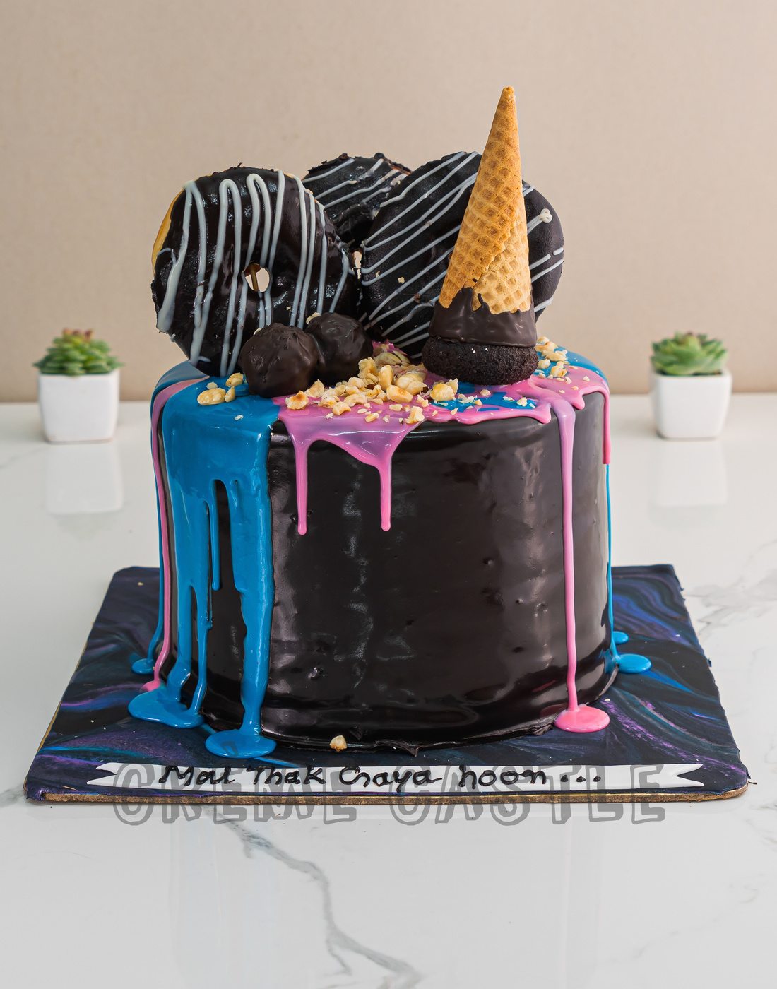 4 inch CHOCOLATE CANDY BAR CAKE WITH CHOCOLATE GANACHE DRIP, BIRTHDAY –  23sweets