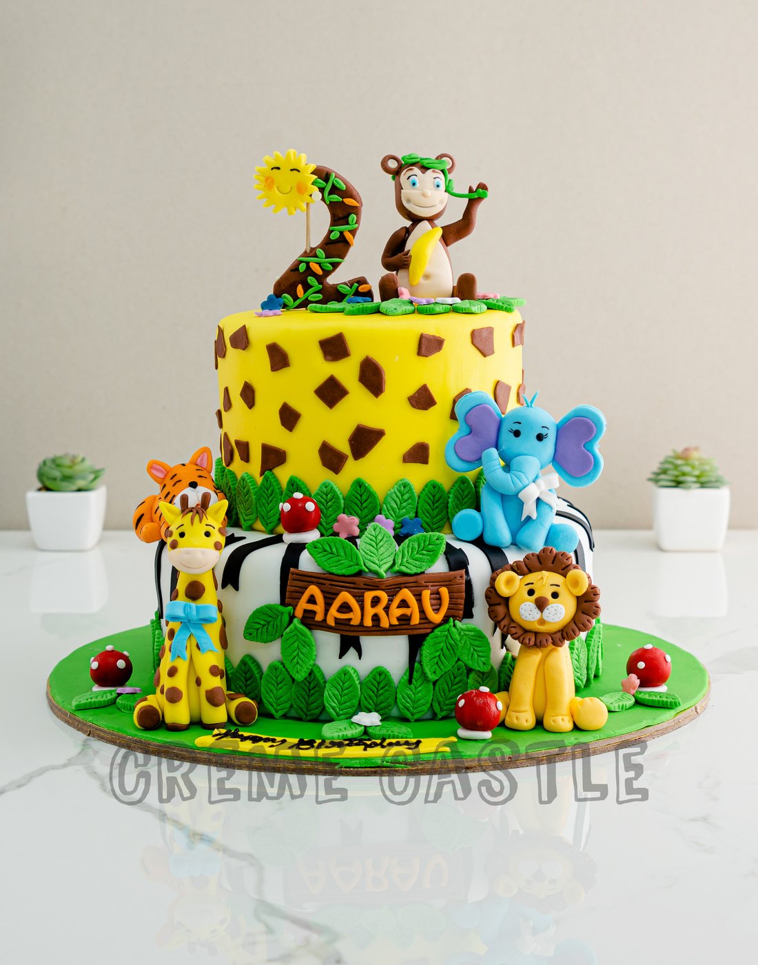 Jungle Fam Bam Cake | Cake for Boy | Creme Castle