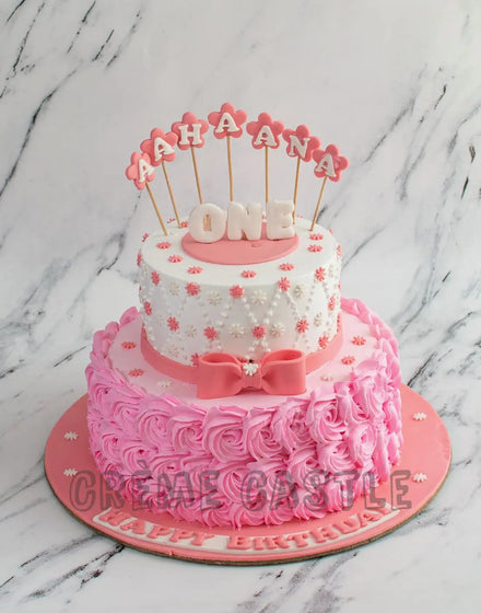 Pink Rose Girl Cake