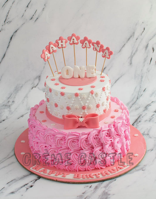 Pink Rose Girl Cake