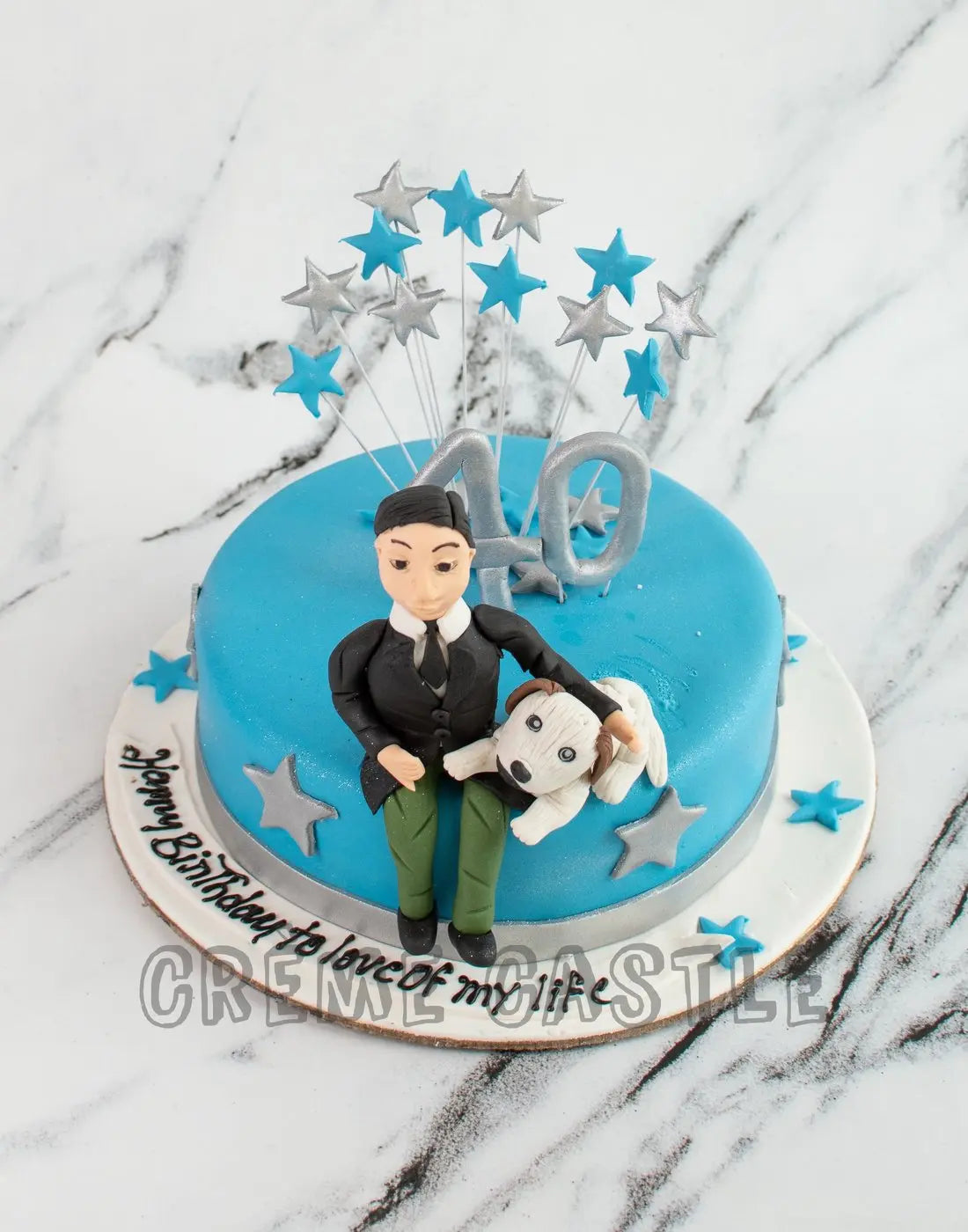 Dog store man cake