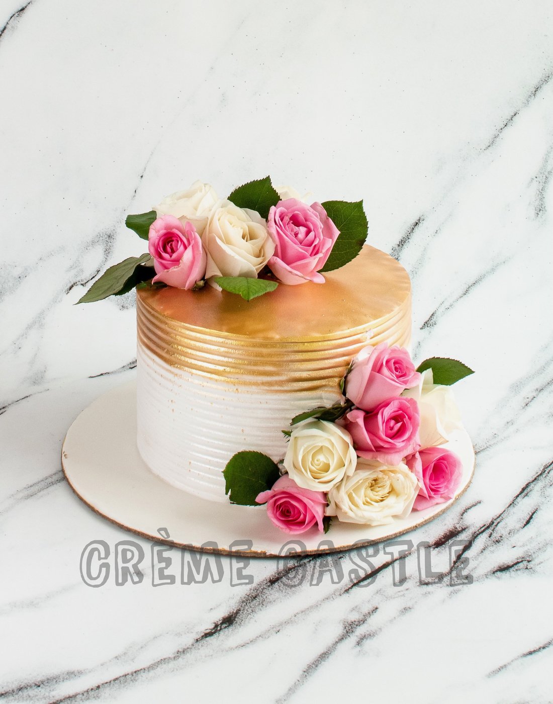 Floral Gold Cover Cake