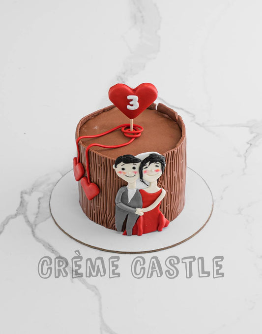 Bark Couple Valentine Cake