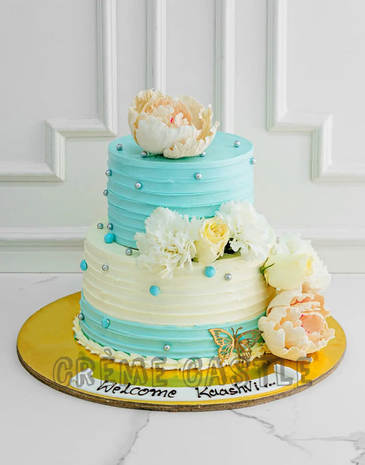 Pastel Blue Wedding Cake | Creme Castle