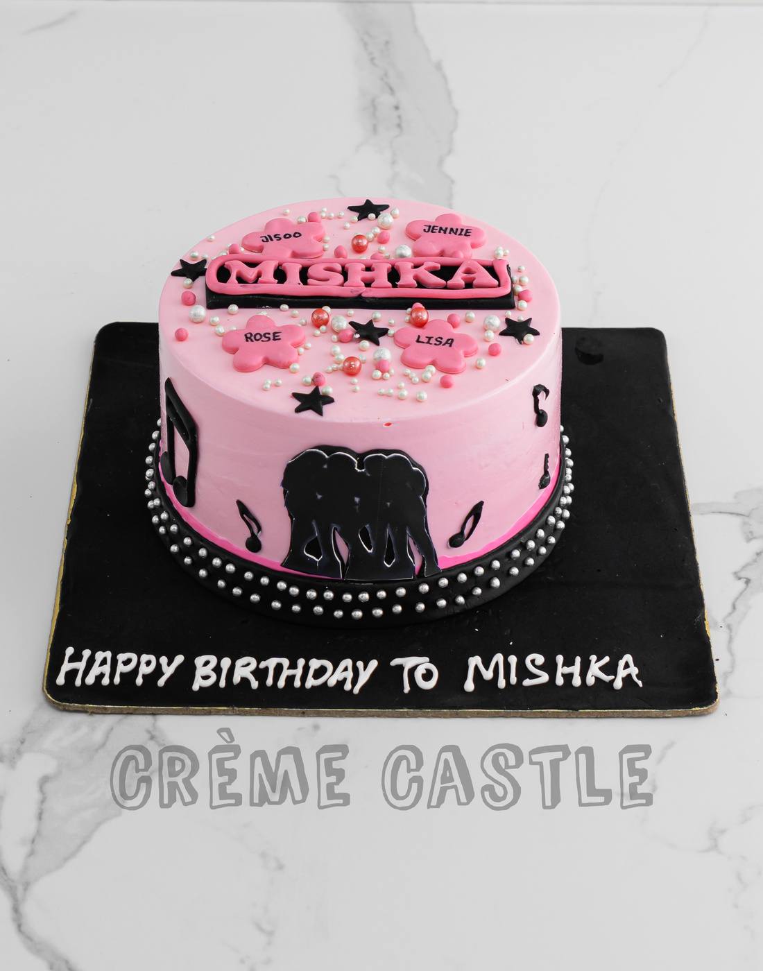 Black Pink Theme Cake Designs & Images