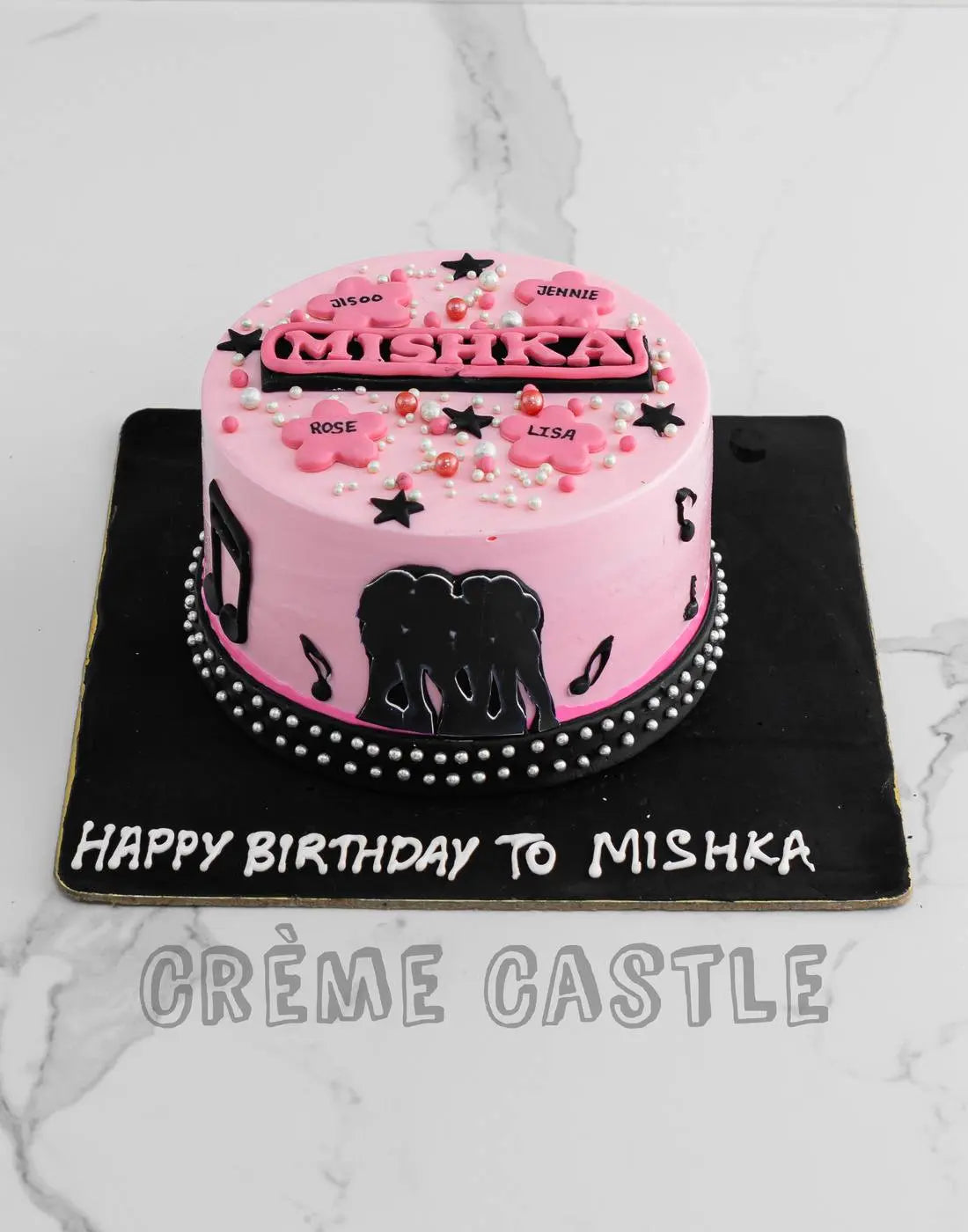 Black pink Musical Cake - Creme Castle