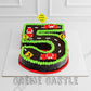 Car Track Number Cake
