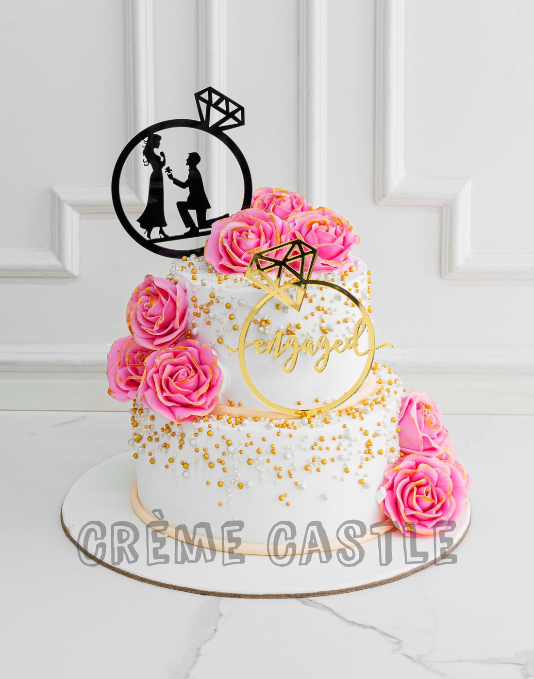 Cute Anniversary/ Engagement Theme Cake - Avon Bakers