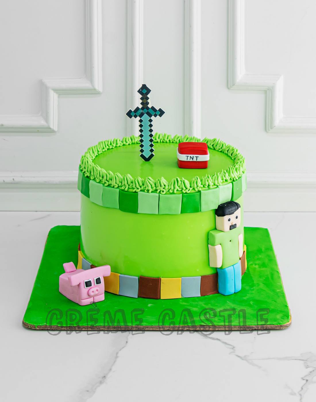Cute Green Dinosaur Theme Money Pulling Cake