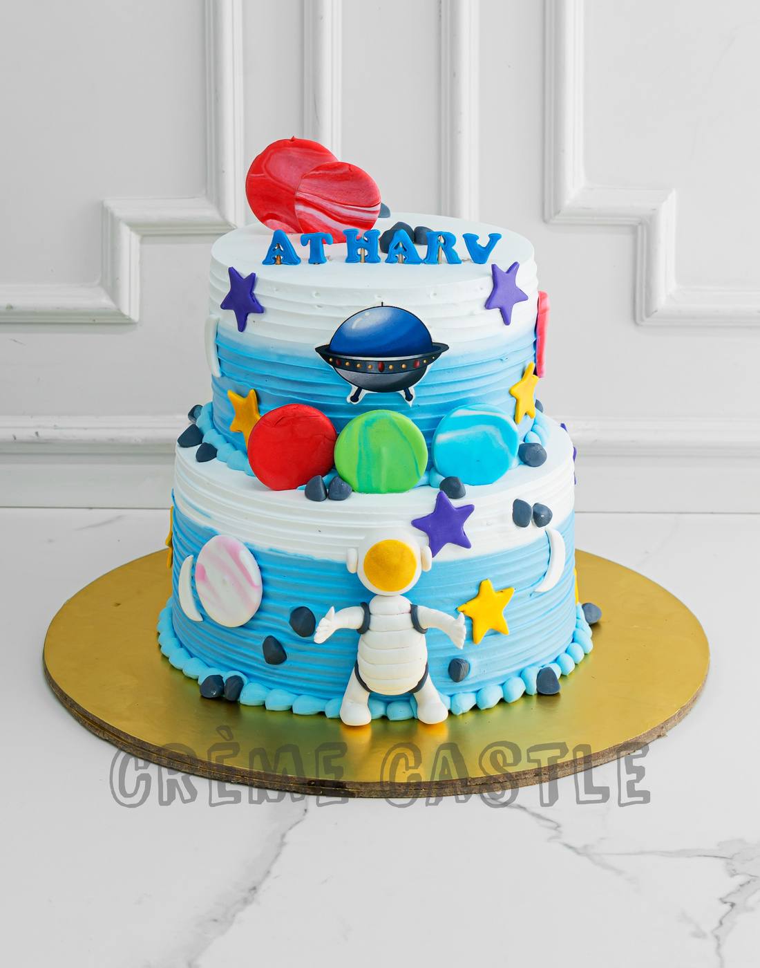 Amazon.com: Outer Space Happy Birthday Cake Topper Gold Glitter Solar  System Planet Galaxy Theme Party Supplies Astronaut Rocket Outer Space Cake  Decoration for Boys Girls Kids : Grocery & Gourmet Food