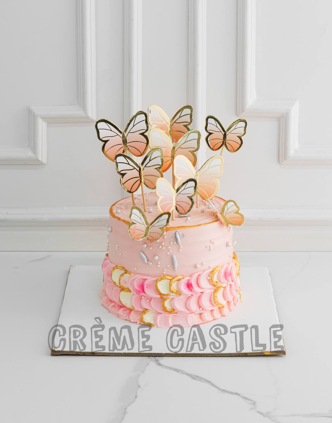 Butterfly Peach Cake