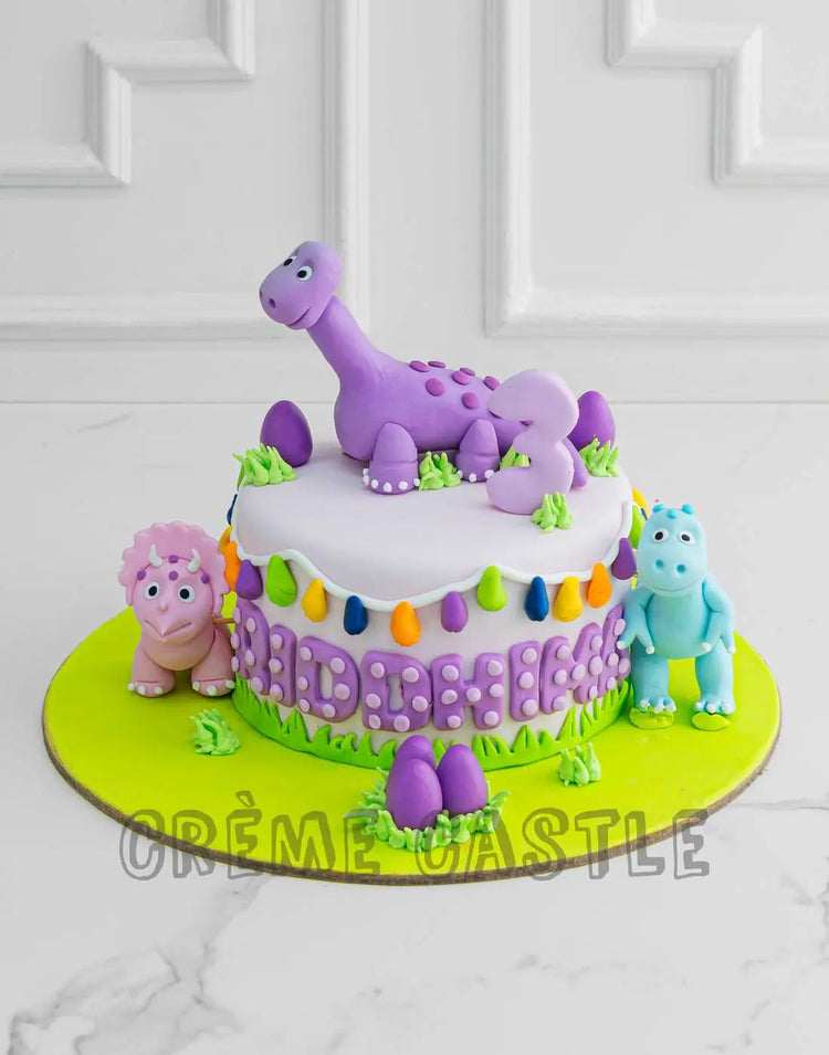 Dinosaur Family Cake – Creme Castle