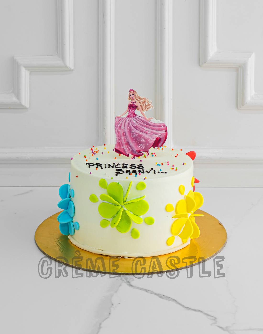 Pink and Gold Princess cake two tier Goodies Bakeshop